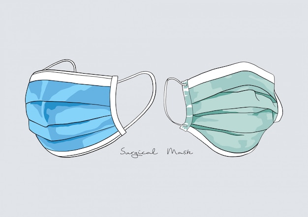 Illustration of Surgical Mask / Face Mask / Medical Mask