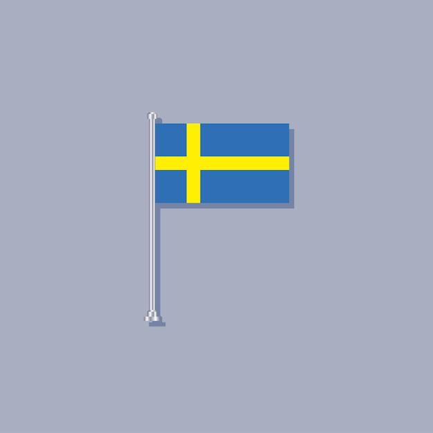 Illustration of Sweden flag Template