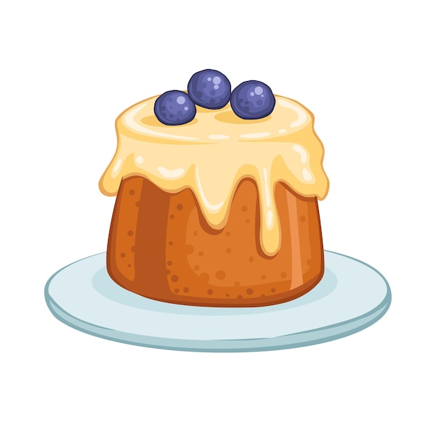 Illustration of sweet baked isolated cakes set