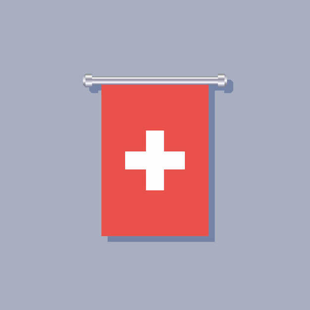 Illustration of Switzerland flag Template