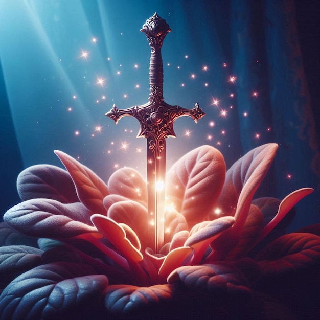 Vector illustration swords plants and fantasy