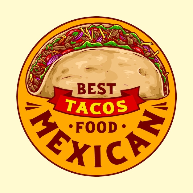 illustration of taco mexican food