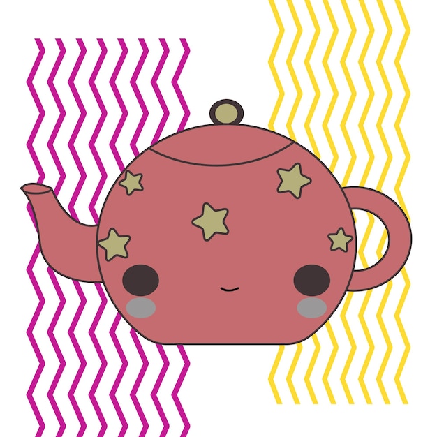 illustration of a teapot with a spoon