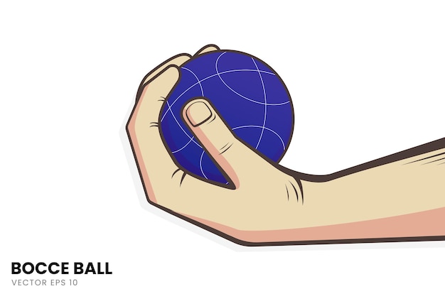 Vector illustration of the technique of gripping the bocce ball perfect for a bocce sports