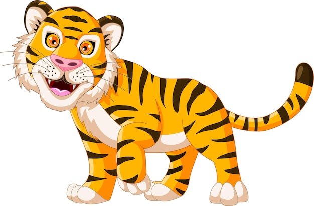 illustration of tiger cartoon posing