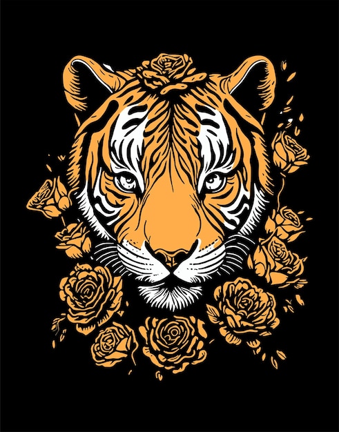 illustration tiger vector for clothing brand