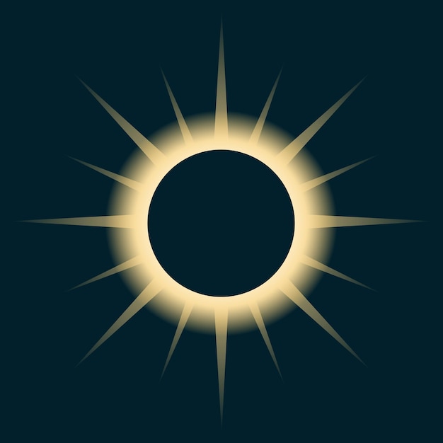 Illustration of total solar eclipse vector illustration