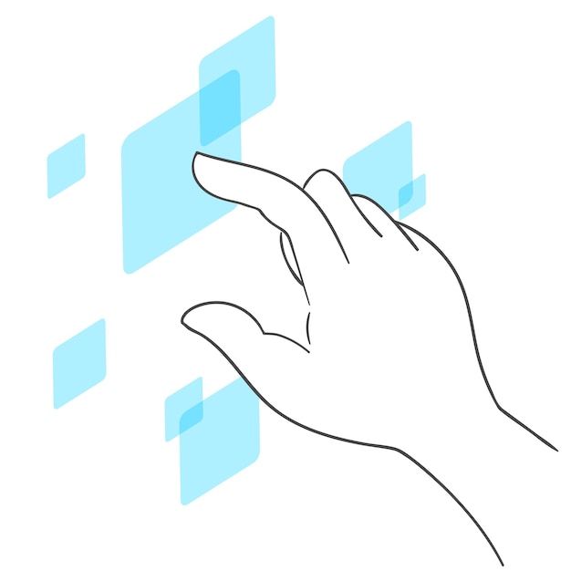 Illustration of Touching hand gesture