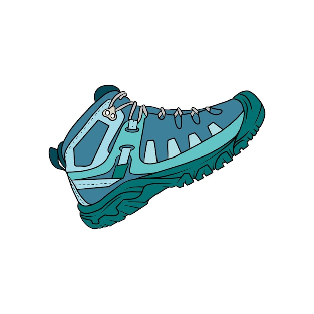 illustration of traveling and hiking shoes