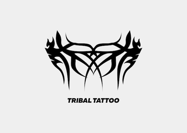 ILLUSTRATION OF THE TRIBAL MOTIVATION OF THE DEVIL HORN TATTOO