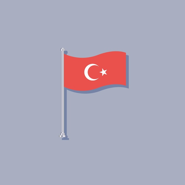 Illustration of Turkey flag Template