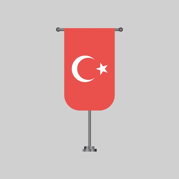 Illustration of Turkey flag Template