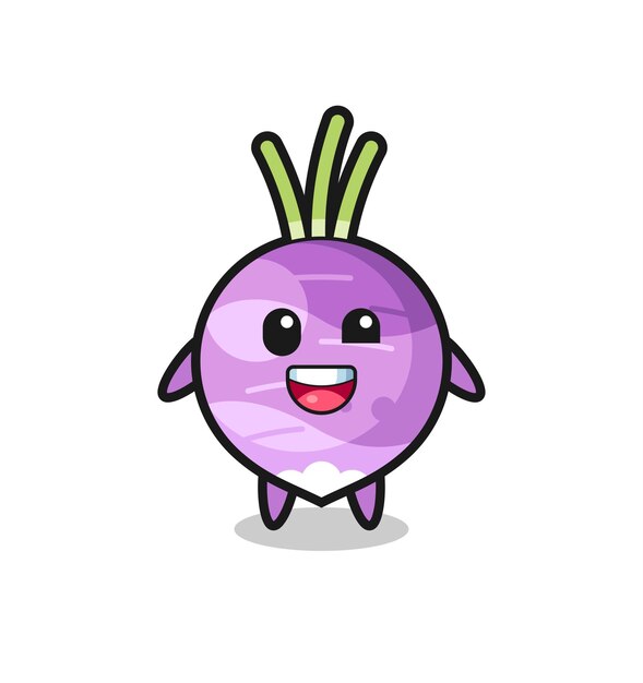 Vector illustration of an turnip character with awkward poses