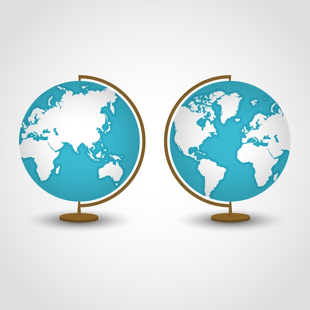 Illustration of two globe on isolated background Globe education icon illustration design