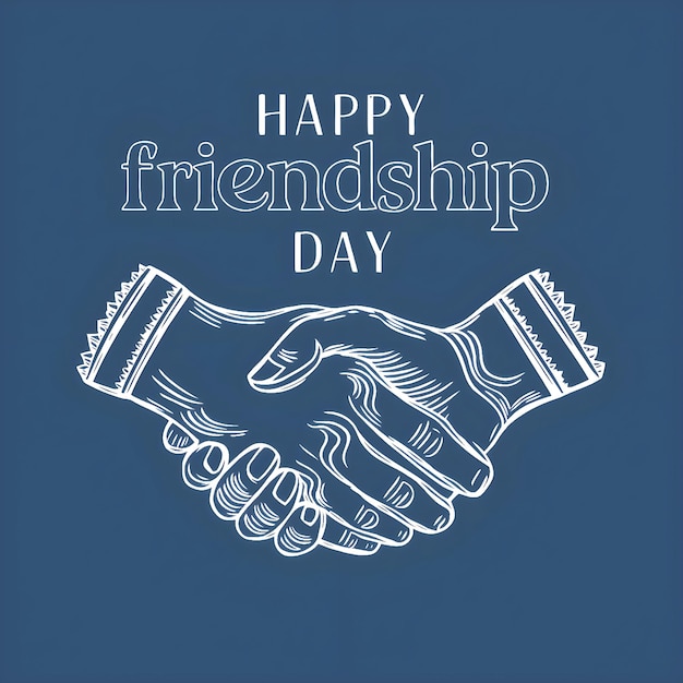 Illustration of two hands clasped together in a friendly handshake friendship day