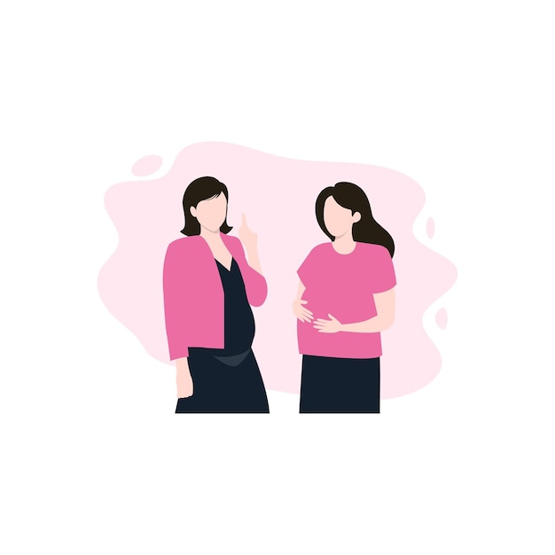 Illustration of two women talking to each other