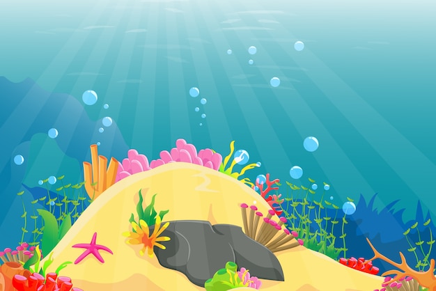 illustration of underwater landscape