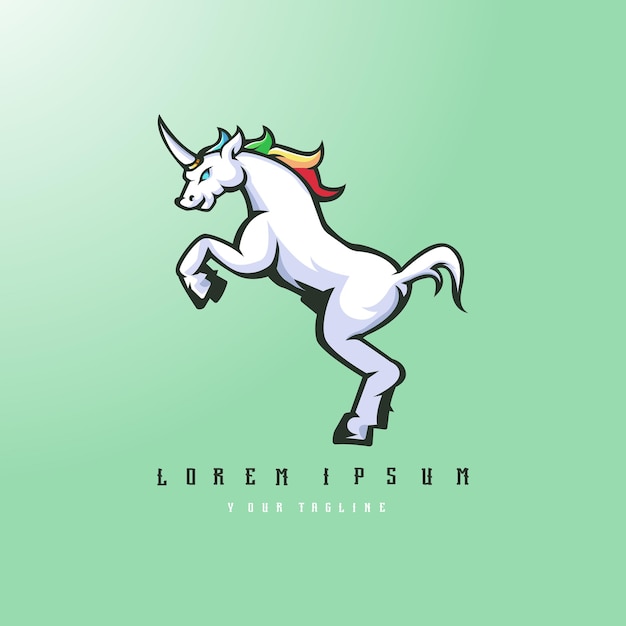 Illustration of unicorn mascot logo design vector