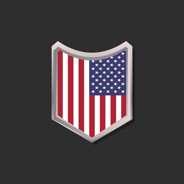 Illustration of United States flag Template