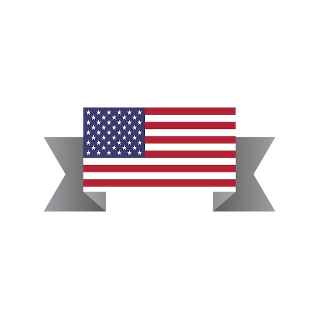 Illustration of United States flag Template