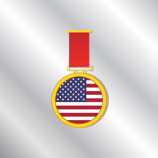 Illustration of United States flag Template