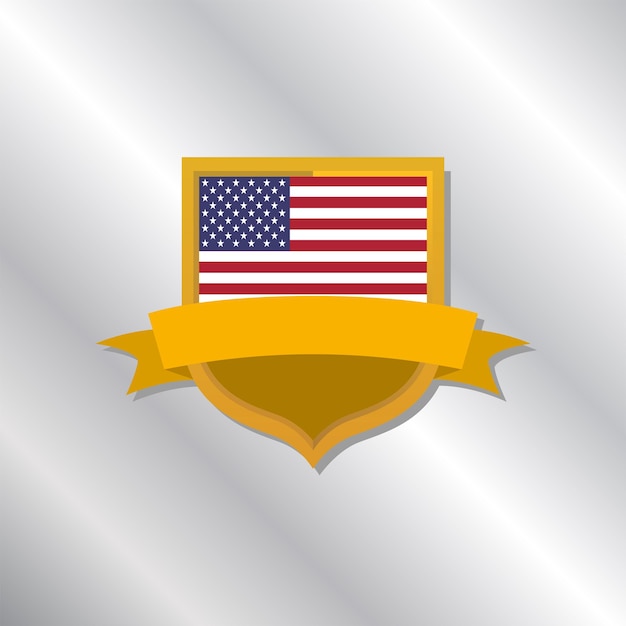 Illustration of United States flag Template