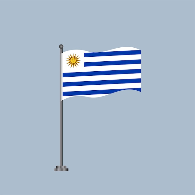 Illustration of Uruguay flag Template