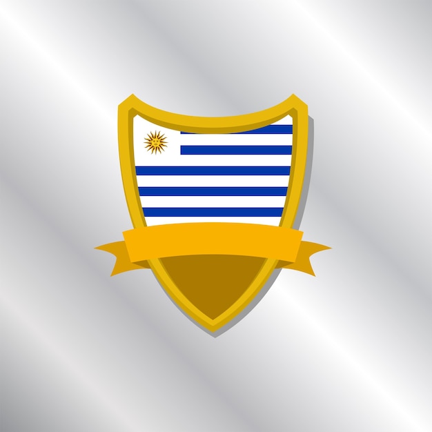 Illustration of Uruguay flag Template