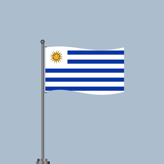 Illustration of Uruguay flag Template