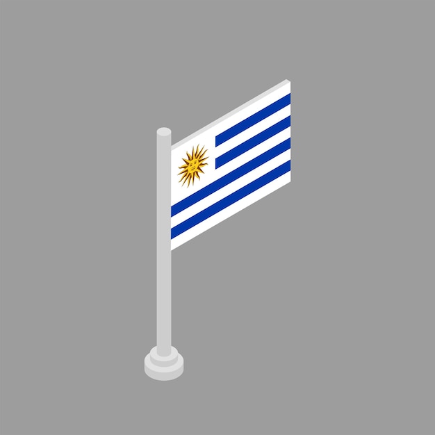 Illustration of Uruguay flag Template