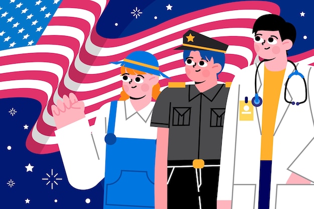 Illustration for us labor day celebration