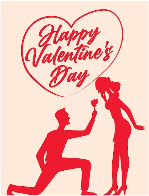 illustration for valentine's day card, valentine day card
man giving rose to girl on valentine's day