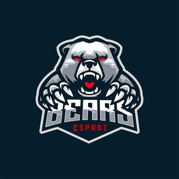 Illustration Vector Bears Esport Mascot Logo Style