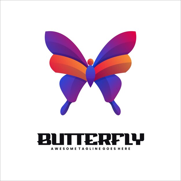 Illustration Vector Butterfly Gradient colorful Style