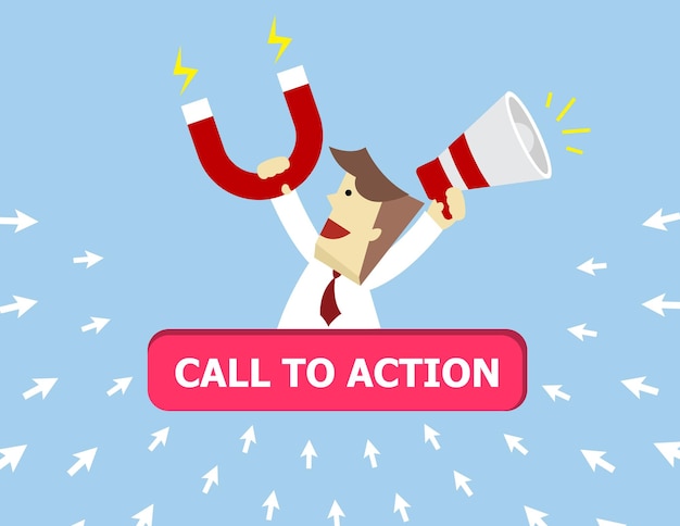 Illustration vector of call to action on search engine marketing as concept