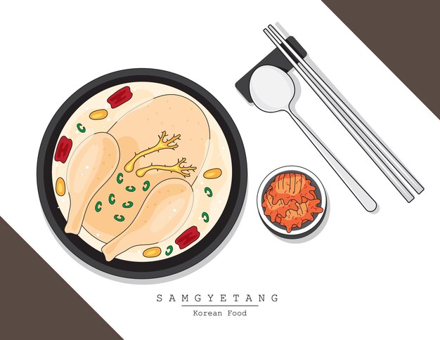 Vector illustration vector of design logo doodle hand drawing popular asian korean cuisine