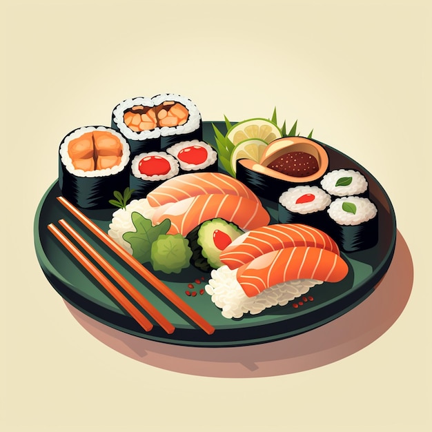 illustration vector food japan design japanese asian traditional background chinese graphi