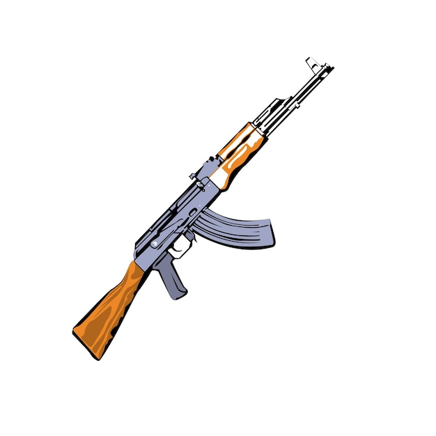 Illustration Vector Graphic of Assault Rifle