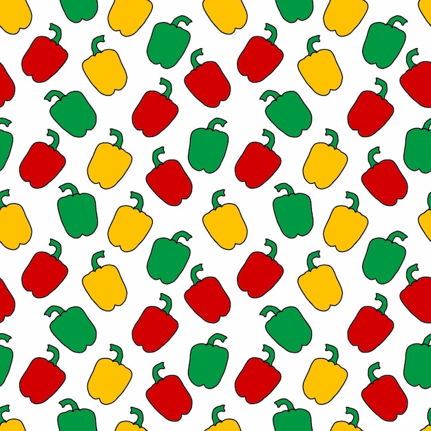 Vector illustration vector graphic of bell peppers seamless pattern