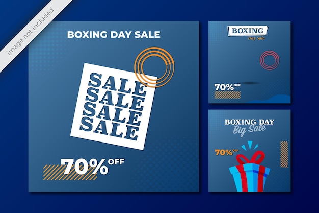 Illustration vector graphic of Boxing day sale social media post template