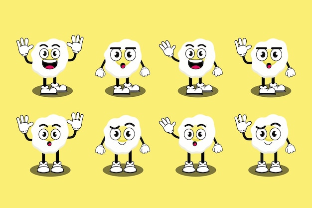 Illustration vector graphic cartoon character of cute mascot fried eggs with pose