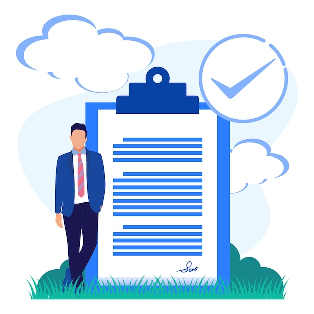 Illustration vector graphic cartoon character of Data and Document protection