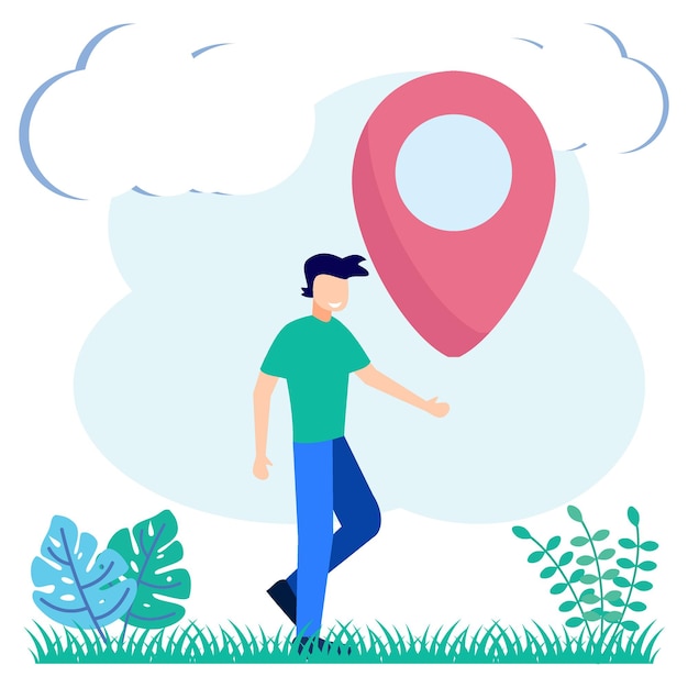 Illustration vector graphic cartoon character of digital map