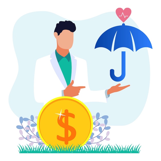 Illustration vector graphic cartoon character of health insurance