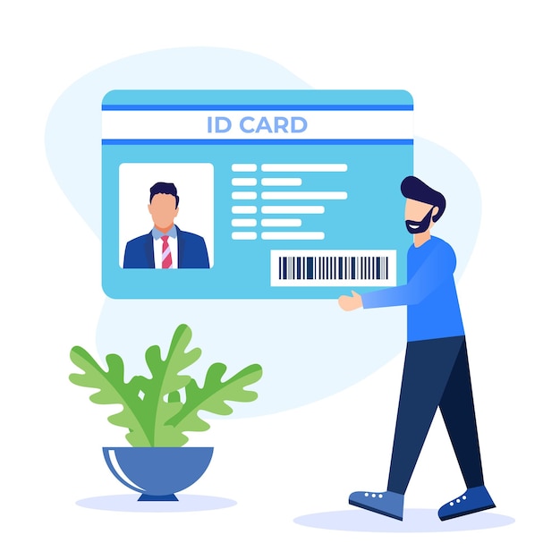 Illustration vector graphic cartoon character of ID card with photo