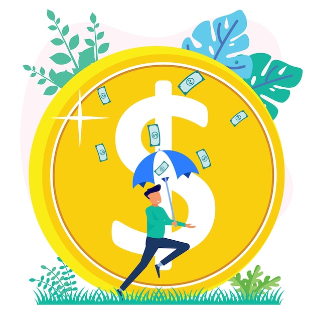 Illustration vector graphic cartoon character of increased success and growth