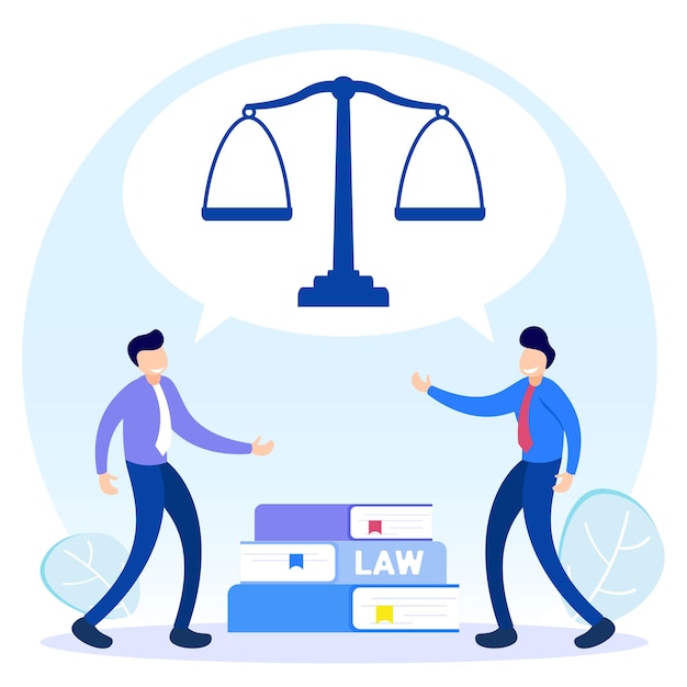 Illustration vector graphic cartoon character of law and justice