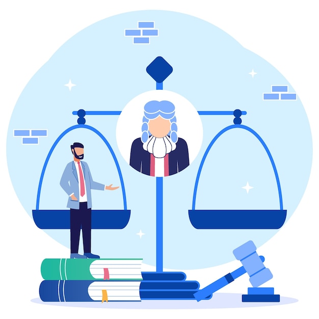 Vector illustration vector graphic cartoon character of law and justice