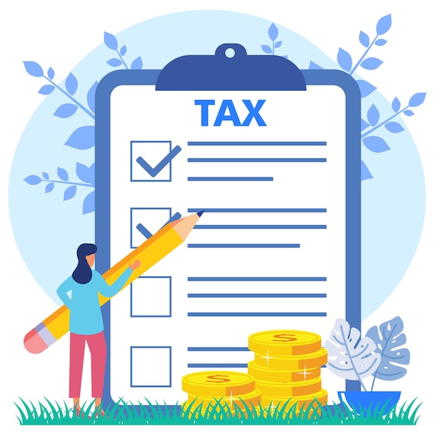 Illustration vector graphic cartoon character of pay taxes