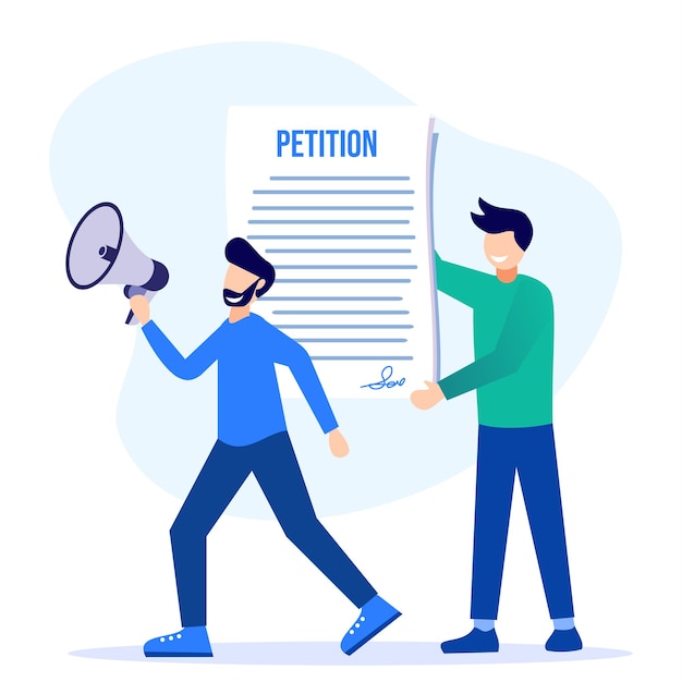 Vector illustration vector graphic cartoon character of petition